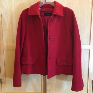 MaxMara Weekend Red Virgin Wool Winter Coat SZ-12